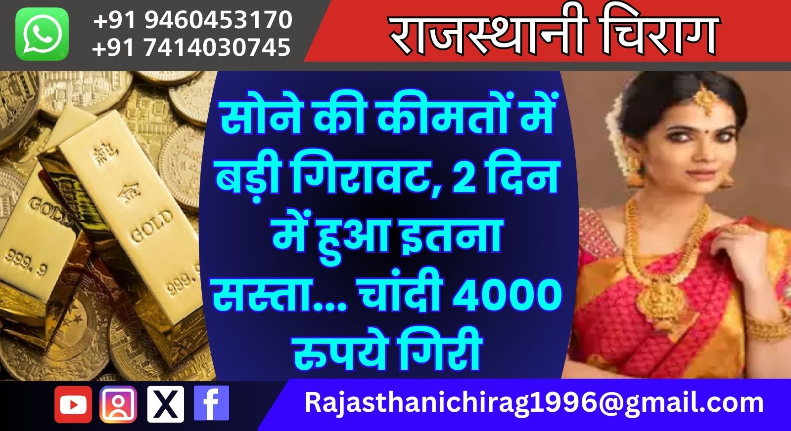 सोने की कीमतों में बड़ी गिरावट, 2 दिन में हुआ इतना सस्ता… चांदी 4000 रुपये गिरी