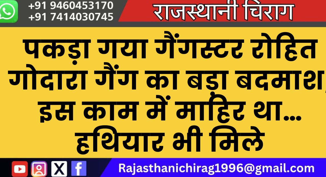पकड़ा गया गैंगस्टर रोहित गोदारा गैंग का बड़ा बदमाश, इस काम में माहिर था… हथियार भी मिले