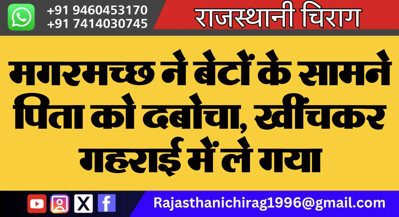 मगरमच्छ ने बेटों के सामने पिता को दबोचा, खींचकर गहराई में ले गया
