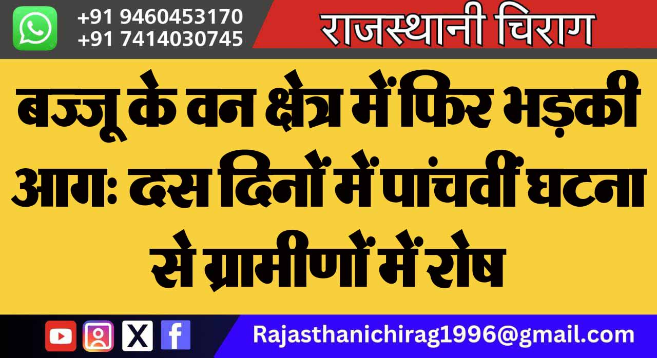 बज्जू के वन क्षेत्र में फिर भड़की आग: दस दिनों में पांचवीं घटना से ग्रामीणों में रोष