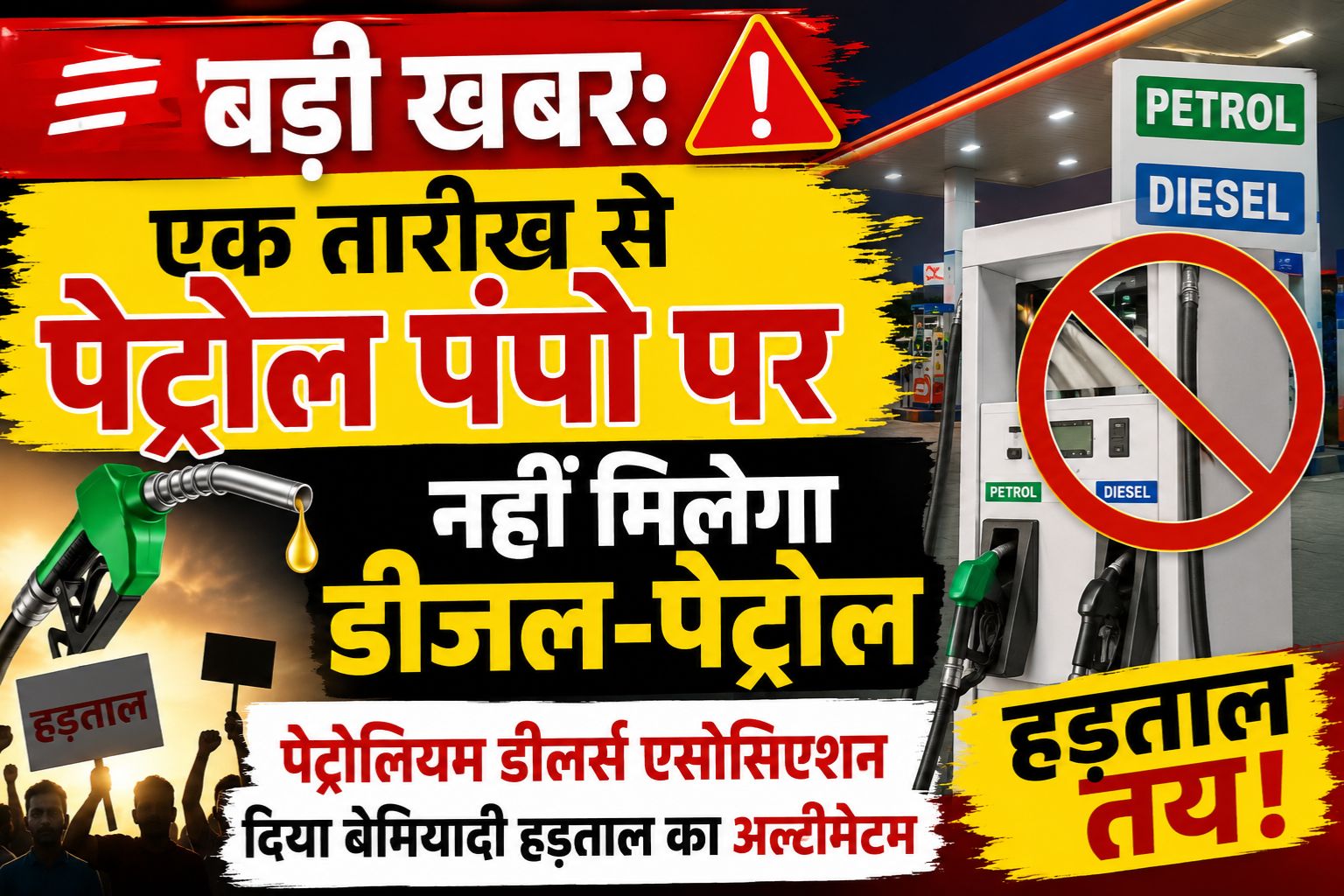 बड़ी खबर: एक तारीख से पेट्रोल पंपो पर नहीं मिलेगा डीजल-पेट्रोल, पेट्रोलियम डीलर्स एसोसिएशन दिया बेमियादी हड़ताल का अल्टीमेटम