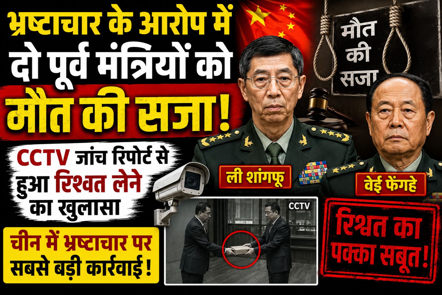 भ्रष्टाचार के आरोप में दो पूर्व मंत्रियों को मौत की सजा, CCTV जांच रिपोर्ट से हुआ रिश्वत लेने का खुलासा