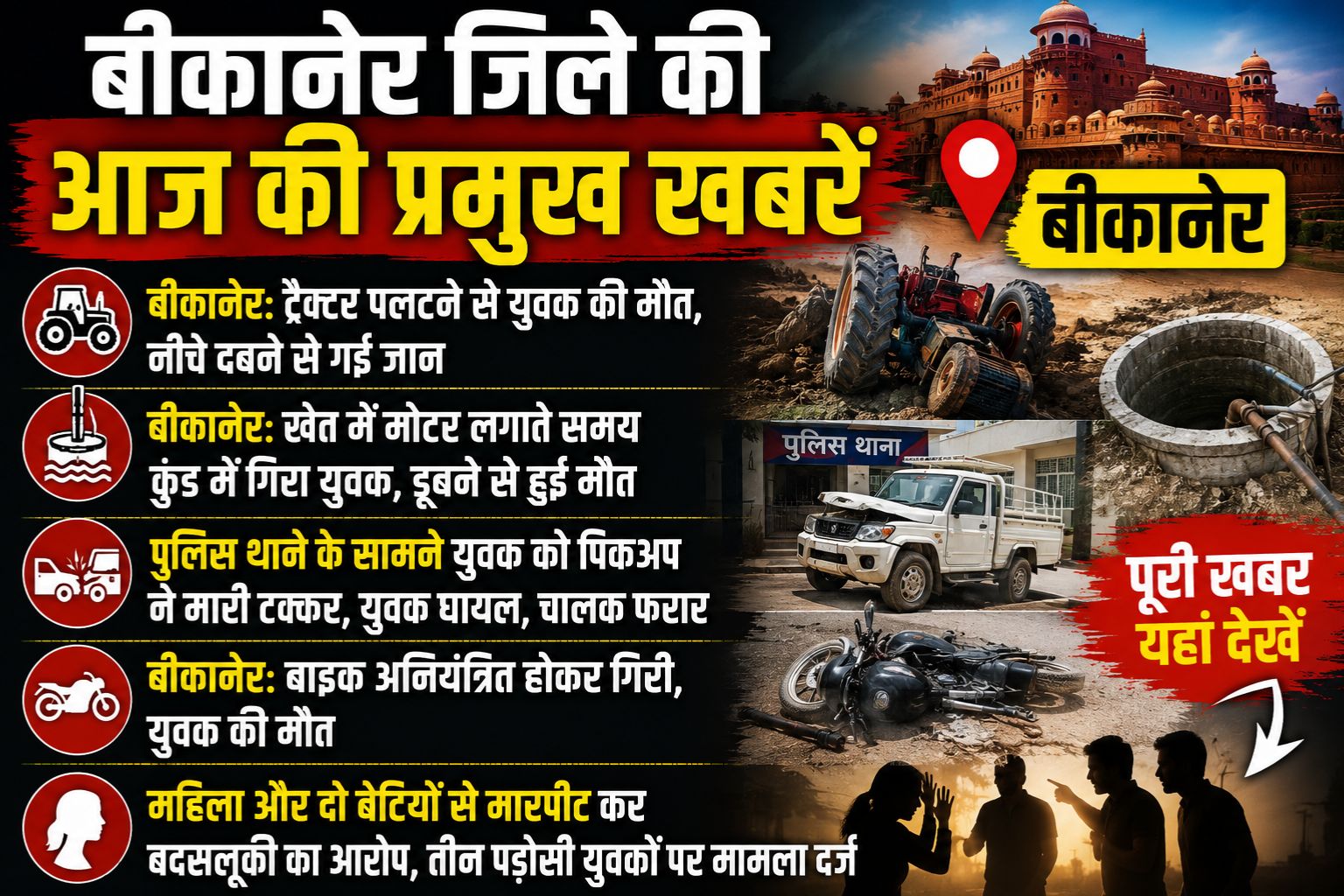 बीकानेर जिले की आज की प्रमुख खबरें