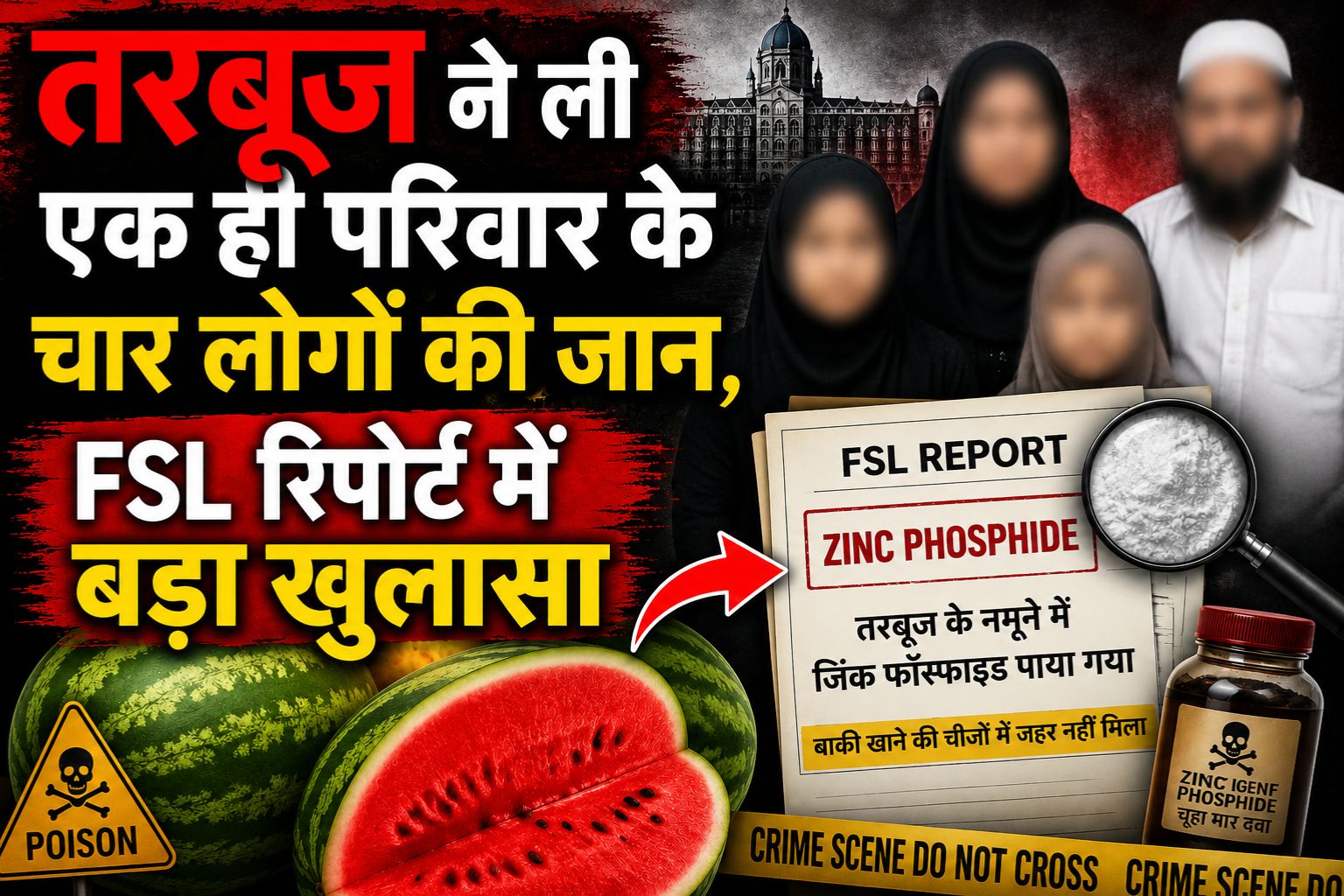 तरबूज ने ली एक ही परिवार के चार लोगों की जान, FSL रिपोर्ट में बड़ा खुलासा