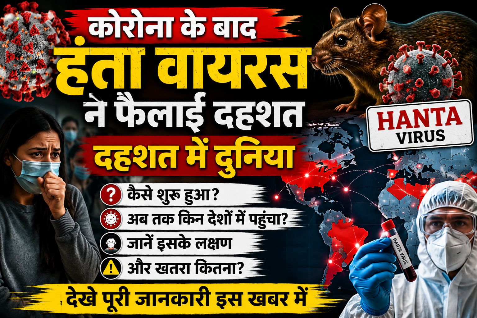 कोरोना के बाद हंता वायरस ने फैलाई दहशत, दहशत में दुनिया, कैसे शुरू हुआ और अब तक किन देशों में पहुंचा? जानें इसके लक्षण और खतरा