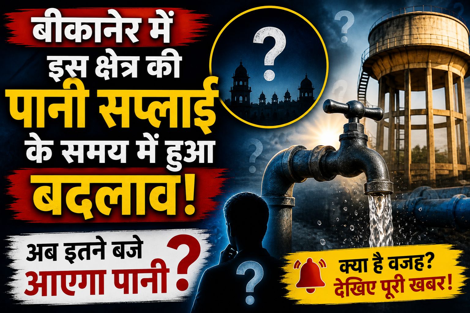 बीकानेर में इस क्षेत्र की पानी सप्लाई के समय में हुआ बदलाव, अब इतने बजे आएगा पानी