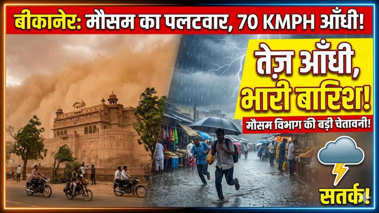 बीकानेर: मौसम फिर लेगा करवट, मौसम विभाग ने जारी की तेज आधी और बारिश की चेतावनी