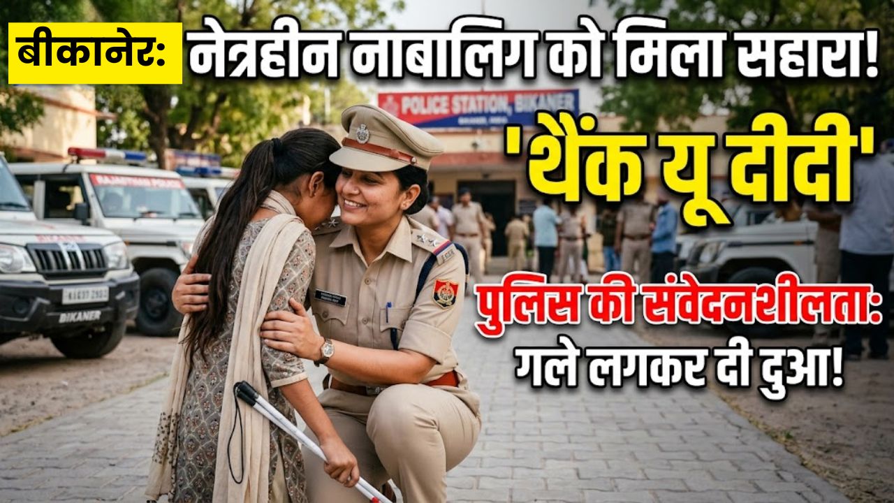 बीकानेर: नेत्रहीन नाबालिग को पारिवारिक उत्पीड़न से छुड़ाया, पुलिस की संवेदनशीलता ने जीता दिल, गले लगकर बोली ‘थैंक यू दीदी’